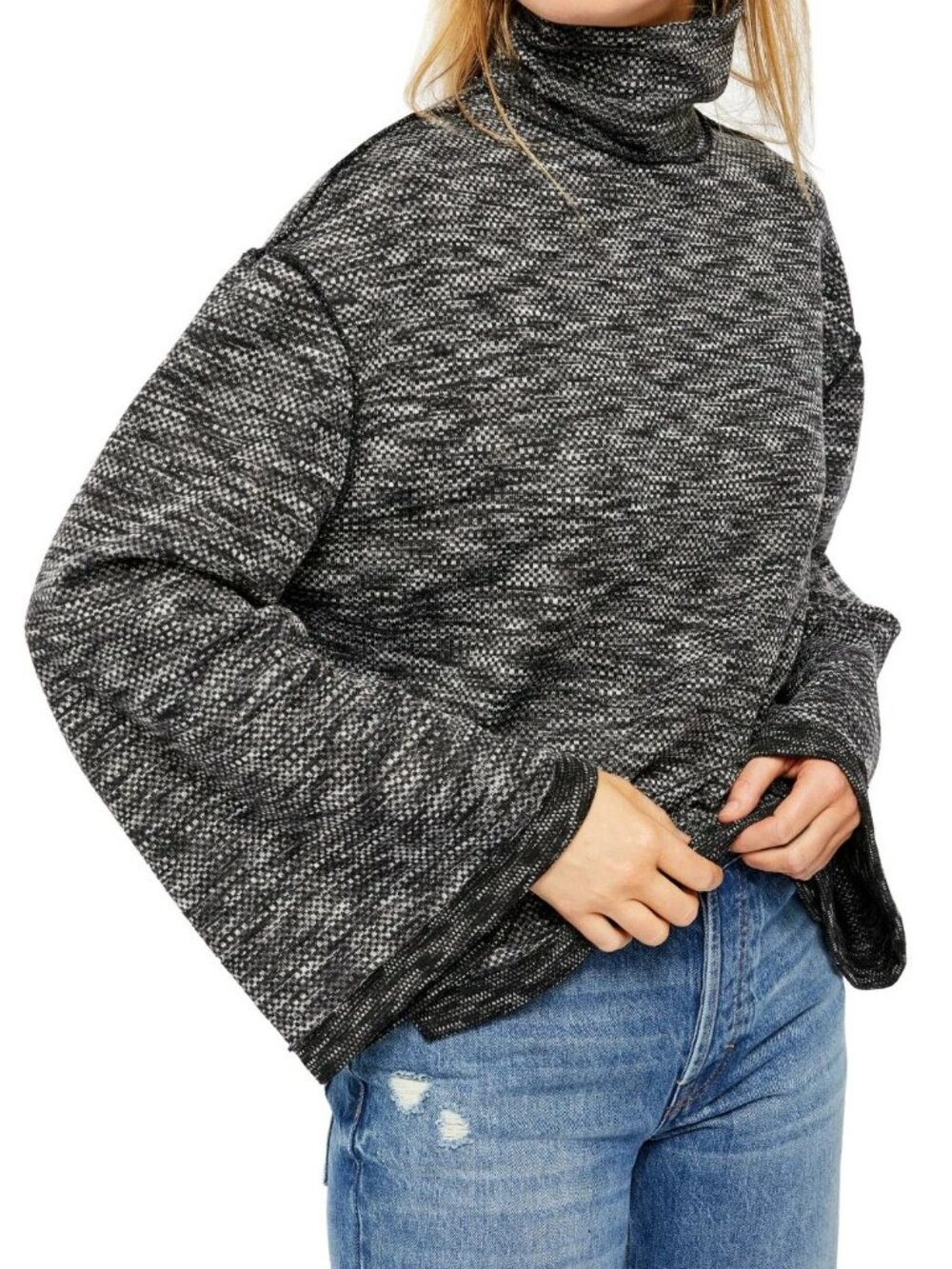 NWT Free People We The Free Sunny Days Turtleneck Sweater Night Star Combo Small